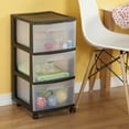 thumbnail image 4 of Sterilite 3 Drawer Cart Plastic, Black, Set of 2, 4 of 7