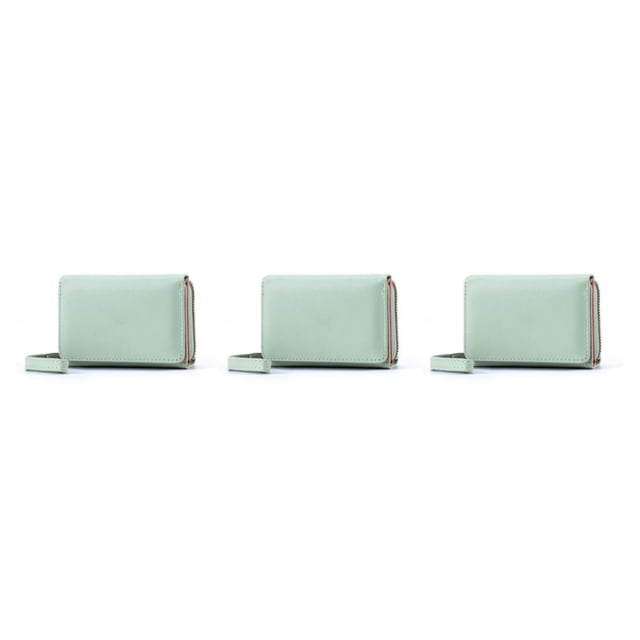 Billetera corta de piel sintética Sonducket para mujer color negro/rojo/caqui/verde/azul/rosa