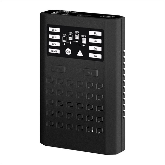 Cargador de Batería de 60 W, Cargador de Equilibrio de Batería de Litio 2 A 6 S, Compatible con Lipo LiHv LiFe NiMh para Dron de Carreras con Visión en Primera Persona y Coche RC