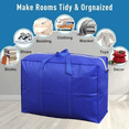 thumbnail image 2 of Bxaolu 2 Pack Extra Large Moving Bags with Zippers & Carrying Handles, Heavy-Duty Storage Tote Moving Boxes for Space Saving, Blue Storage Bags[30.7"L x 9.84"W x 21.65"H], 2 of 9