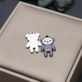 thumbnail image 3 of 2PCS/Lot Cute Bear Pendant DIY Stainless Steel Charm Jewelry Accessories Animal Necklace Earring Keychain Halloween Gift, 3 of 6