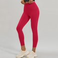 thumbnail image 5 of OIOLOYJM Womens Leggings High-Waisted Tummy Control Yoga Pants Casual Lounge Compression Workout Booty Tights Red 3XL, 5 of 5