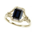 thumbnail image 2 of Original Star K� 8x6mm Emerald Cut Genuine Black Sapphire and Diamond Ring, 2 of 9