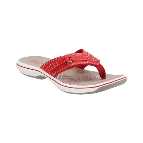 clarks red flip flops
