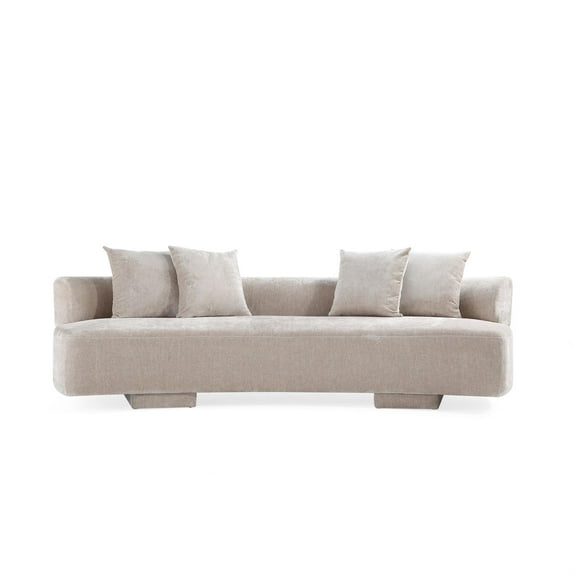 Manhattan Comfort Verandah XL Sofa with Solid Wood Frame in Beige