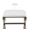 thumbnail image 6 of Linon Anna Campaign Accent Stool Black Metal Legs with Rope Detail in Cream, 6 of 13
