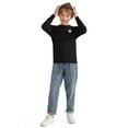 thumbnail image 2 of Actgleam Boys Sweaters Girls Long Sleeve Crew Neck Knit Pullover Sweater for Kids,Black,8-9Years, 2 of 9