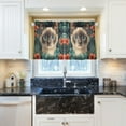 thumbnail image 5 of Yayeee Kitchen Curtains Tier Pair Light Filtering 27"x24" Rod Pocket Short Cafe Window Panel, Flowers And Cat, 5 of 7