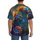thumbnail image 3 of Balery Neon Seahorse Underwater Realm Camisa Casual de Manga Corta con Botones para Hombre, Texturizada, Estilo Cubano, para Playa, Verano-Large, 3 of 5