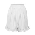 thumbnail image 5 of Wide Leg Shorts for Women Summer Casual Lightweight Elastic Waist Cute Ruffle Hem Loose Flowy Beach Shorts with Pockets, 5 of 7