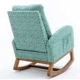 thumbnail image 4 of Polyester Fabric Rocking Chair with Side Pocket Mid-Century Modern Nursery Rocking Armchair Upholstered Tall Back Accent Glider Rocker for Living Room(Leopard Teal), 4 of 8