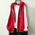 thumbnail image 3 of Aezemi Womens Sleeveless Hoodie Sweatshirts Full Zip Hooded Drawstring Fashion Jackets Workout Winter Fall Outdoor Casual Tops with Pockets L, 3 of 8