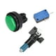 thumbnail image 3 of Botón de empuje para juegos de 46mm redondo, interruptor iluminado LED de 12V con microswitch para arcade, verde, 2 piezas, 3 of 5