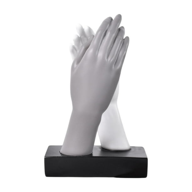Escultura de mesa con un toque de amor en la mano, escultura nórdica creativa y elegante para cafetería. Blanco gris
