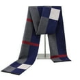 thumbnail image 4 of Men Plaid Scarf Windproof Thicken Winter Scarf Winter Neckerchief for Student, 4 of 10