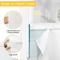 thumbnail image 6 of Teal Turquoise No Hook Shower Curtain Waterproof,Bathroom Curtains with Snap in Liners and See Through Top Window,Farmhouse Abstract Gradient Wooden Plank Hotel Bathtub Curtains Shower 36"Wx72"L, 6 of 8