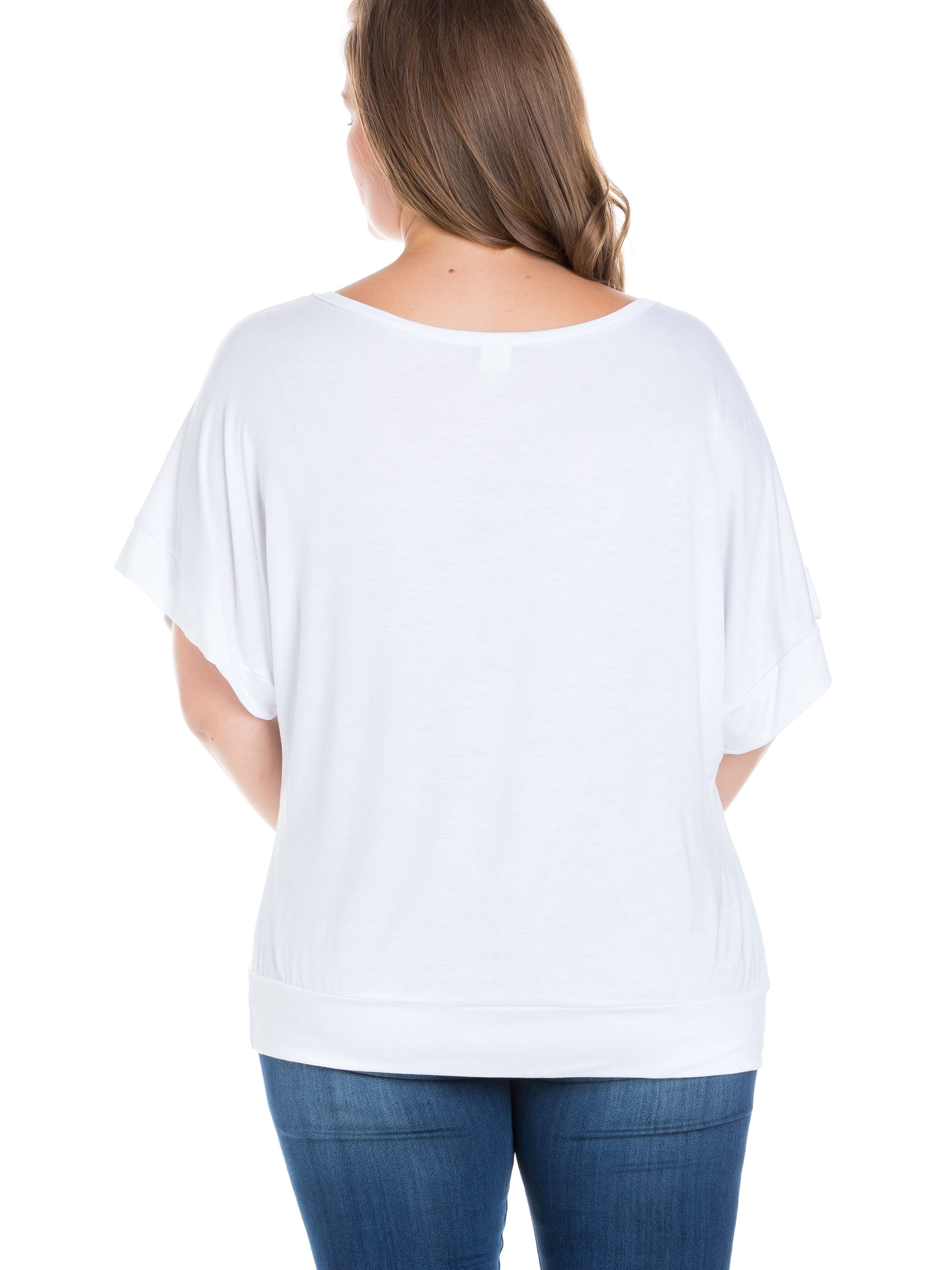 Women's Plus Size Short Sleeve Loose Fitting Dolman Top