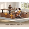 thumbnail image 2 of 69" x 55" Farmhouse L Shaped Electric Standing Desk with 6 Drawers and Storage Shelves, Height Adjustable Computer Desk for Home Office, 2 of 8