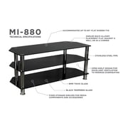 Mount-it! Glass TV Stand For Flat Screen Televisions Fits 40-60 Inch TVs, Black