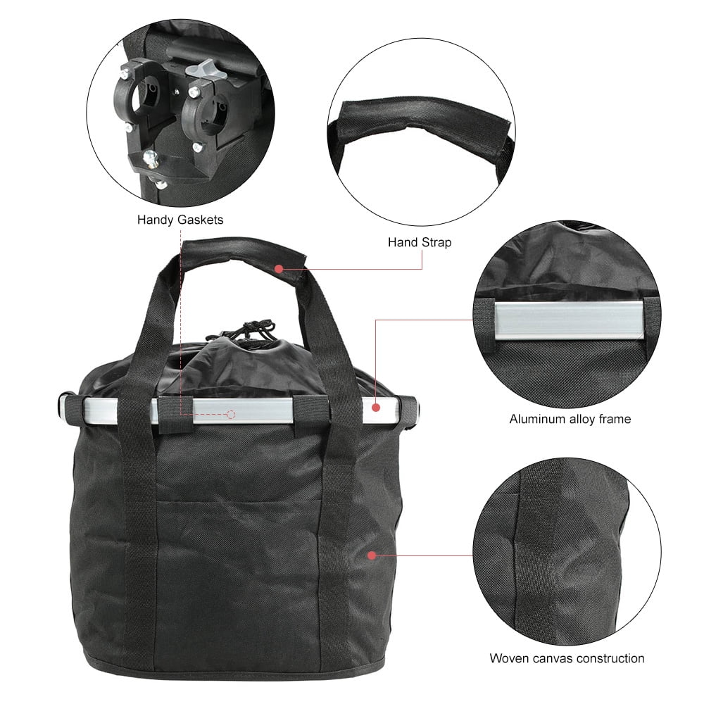 Docooler Bike Basket Detachable Bicycle Front Basket Black