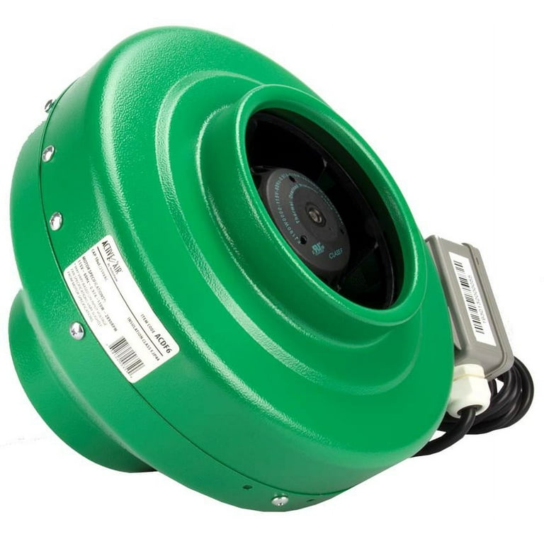 Hydrofarm ACDF6 Active Air 6 Inch Inline Duct Fan Blower 400 CFM