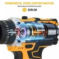 thumbnail image 3 of Hammer Drill Cordless Brushless Impact Driver Combo Kit With 2 Battery & Charger, 3 of 3