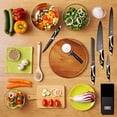 thumbnail image 3 of Moss & Stone 7pcs Professional Kitchen Knife Chef Set, Small Knife Set With Block, Black Titanium Plated Kitchen Knife Set, Stainless Steel Scratch Resistant & Rust Proof Sharp Kitchen Knives., 3 of 7