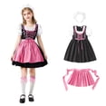 thumbnail image 2 of FYEGRE Elegant Bavarian Oktoberfest Dirndl Dress for Girls Traditional German Party Fancy Outfit Festival Fashion Casual Wear Hot Pink 3-4 Years, 2 of 4