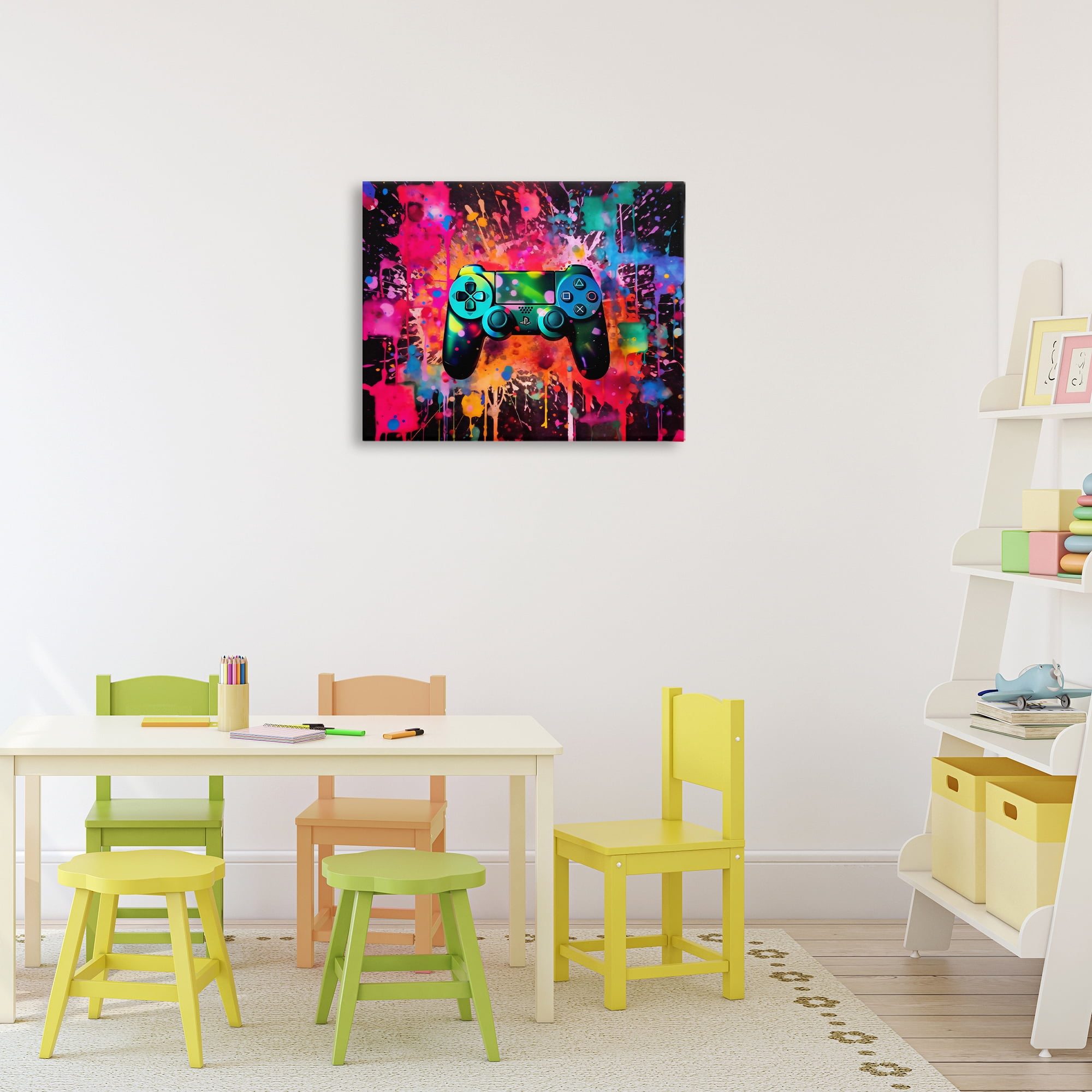 Stupell Industries Vibrant Gamepad Burst Canvas Wall Art, design by Creative Studio