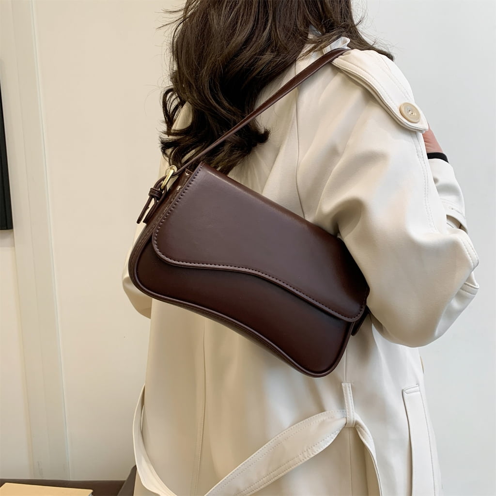 FENOHREFE Fashionable Women's Shoulder Bag 2025 Armpit Bag PU Leather Crossbody Purse Work Handbag with Adjustable Straps