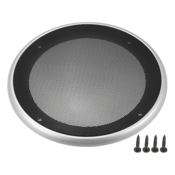 Unique Bargains 1 Set 6.5" Car Speaker Grills Cover Mesh Audio Subwoofer Protector w/ Mounting Screws Silver Tone Black