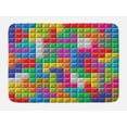 thumbnail image 1 of Video Games Bath Mat, Colorful Retro Gaming Computer Brick Blocks Image Puzzle Digital 90's Play, Non-Slip Plush Mat Bathroom Kitchen Laundry Room Decor, 29.5 X 17.5 Inches, Multicolor, Ambesonne, 1 of 2