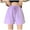 Purple, variant on GEWSEY Women's Soft Knit Elastic Waist Casual Bermuda Shorts with Drawstring (Blue, M)