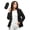 Black, variant on Women's Rain Jacket Waterproof Foldable Plus Size Lightweight Packable Raincoat with Hood for Golf Hiking Travel Windbreaker