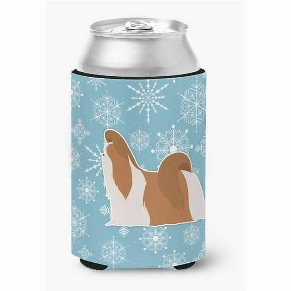 Caroline's Treasures BB3546CC Winter Snowflake Shih Tzu Can or Bottle Hugger, Can Hugger, multicolor