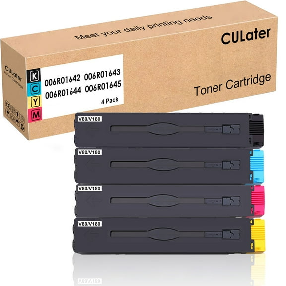 006R01642 006R01643 006R01644 006R01645 CompatibleToner Cartridges for Xerox Versant V180 80 Press Printers (4 Pack)