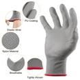 thumbnail image 4 of Uxcell 2 Pares de Guantes de Trabajo de Seguridad Antideslizantes de 22 cm, Guantes de Nylon Recubiertos de Goma (Pequeño), Gris Rojo, 4 of 5