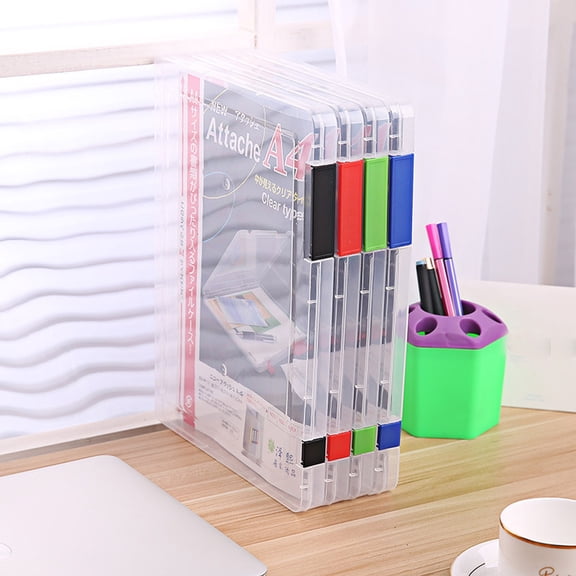 CoreLiving Plastic File Storage Box with Secure Lid, Clear Document Organizer Container for Papers, Magazines, Projects, Craft Supplies, Folders, and Office Organization, 1-Pack