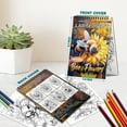 thumbnail image 4 of Netecom Large Print Bee and Flowers Coloring Book Spiral Bound For Adults, A5 Wooden Cover, 30 Beautiful Coloring Pages in Bees and Blooming Flowers for Stress Relief and Relaxation, 4 of 6