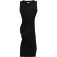 thumbnail image 1 of bar III Vestido Midi Vaina Fruncido para Mujer, Negro, XX-Pequeño, 1 of 2