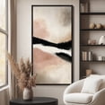 thumbnail image 2 of Large Framed Canvas Art Beige Pink Abstract Print for Modern Living Room Bedroom Wall Decor - 60"x30" Black Framed, 2 of 6
