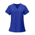 thumbnail image 3 of Eryao Mens Jogger Scrubs Set 2 Piece V Neck Short Sleeve Tops Matching Drawstring Pants with Pockets Breathable Comfy Workwear Sets,Blue,XL, 3 of 6