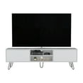 thumbnail image 5 of Tv Stand Entertainment Console Tv Cabinet Tv Rack, Hairpin Stand With Spacious Storage And Cable Management Holes, White, 5 of 7