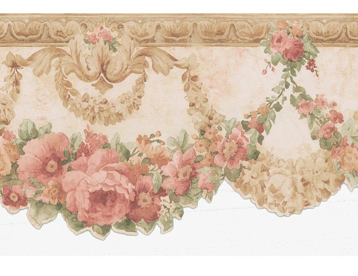 877706 Silk Rose Swag Wallpaper Border FDB02000