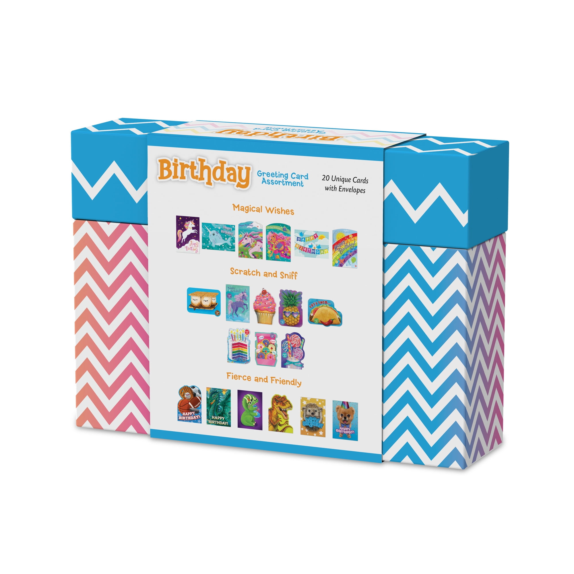 Peaceable Kingdom Birthday Card Assortment Box, 20 Birthday Cards With Envelopes & Storage Box