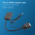 thumbnail image 3 of Kuymtek Adaptador VGA macho a HDMI hembra con cable de entrada de audio de 3,5 mm para computadora portátil PS4 HDTV, 3 of 8