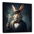 thumbnail image 2 of Designart "The Rabbit London Mob I" Animals Framed Wall Art - Grey Rabbit Gangster Mafia Living Room Framed Canvas Art, 2 of 6