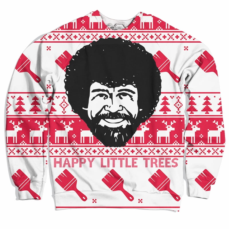 SoScribbly Happy Little Trees Christmas Sweater - 2XL, Adult Unisex