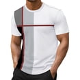 thumbnail image 2 of Vmvidoty Men's Casual T Shirts Short Sleeve Crew Neck Color Block Graphic Tees Shirt Summer Tops Gray XL, 2 of 9