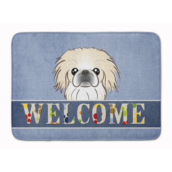 Pekingese Welcome Machine Washable Memory Foam Mat